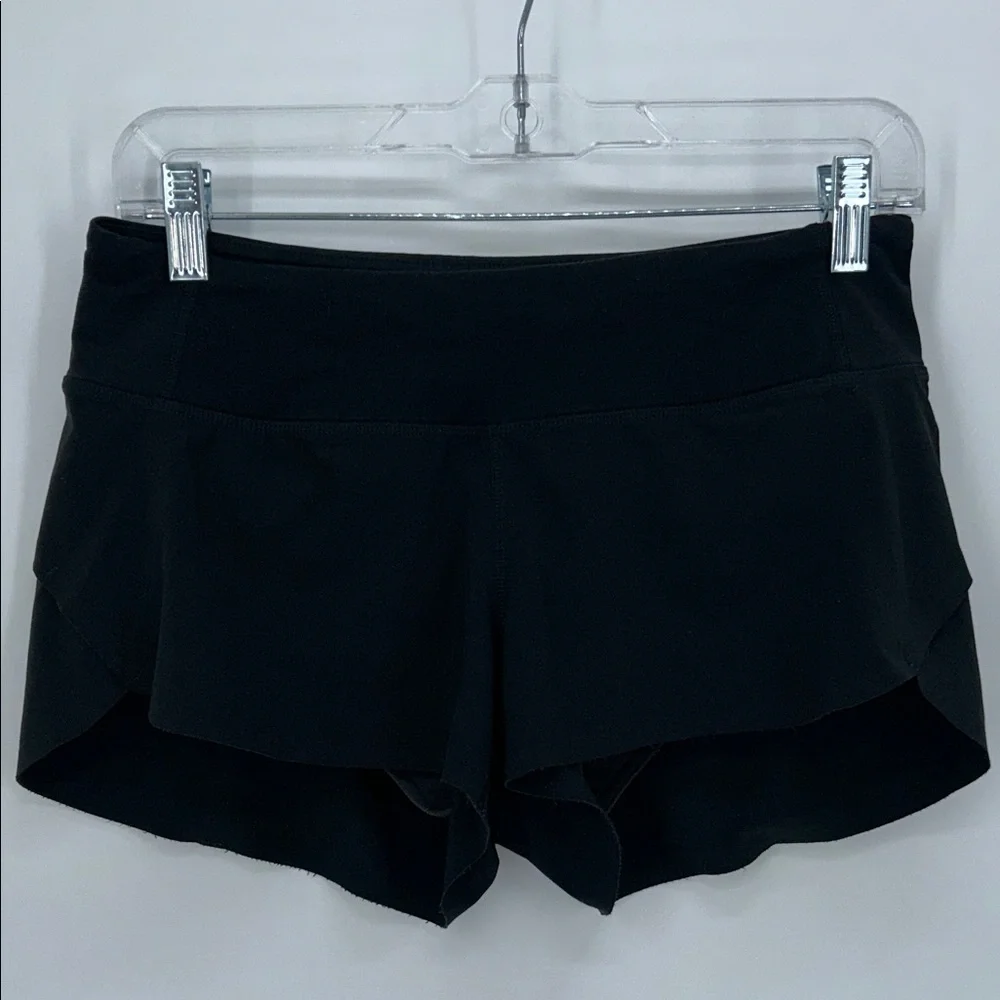 Lululemon Black Run Speed Up Layered Athletic Shorts Size 4 - Picture 1 of 10
